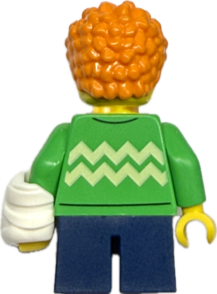 LEGO Junge mit Armverband Rückseite mit Zickzack-Muster Rückansicht