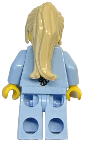 LEGO City Ärztin Minifigur in mintgrüner Arbeitskleidung Rückansicht