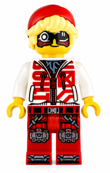 LEGO® City Mann mit roter Mütze, blonden Haaren und wütendem Doppelgesicht