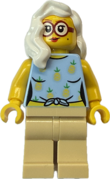 LEGO City Frau mit Brille und Ananas Shirt moderne Stadtbewohnerin
