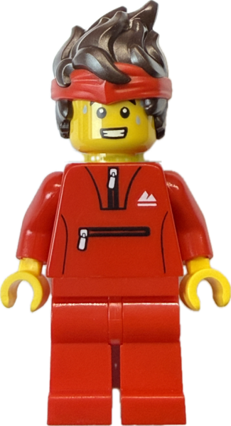 LEGO City Sportler Minifigur im roten Trainingsanzug mit Stirnband