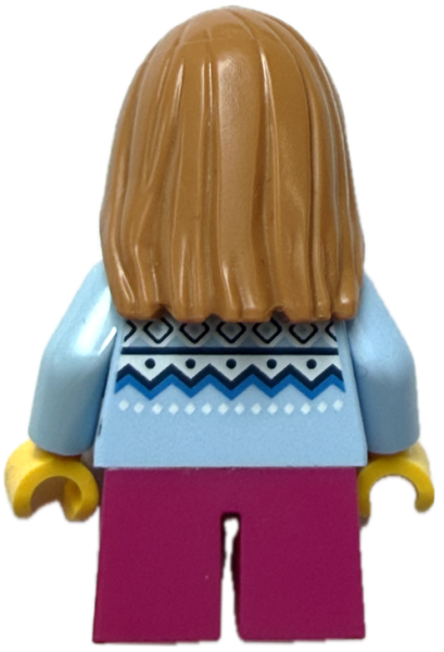LEGO City Mädchen Minifigur Rückseite lange blonde Haare