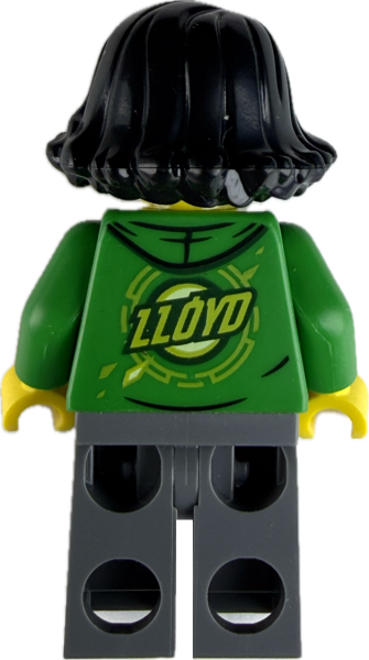 LEGO Minifigur Mädchen mit Hoodie und LLOYD Aufdruck auf der Rückseite
