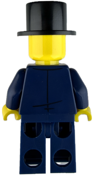 LEGO Minifigur Gentleman mit schwarzem Zylinder Rückseite