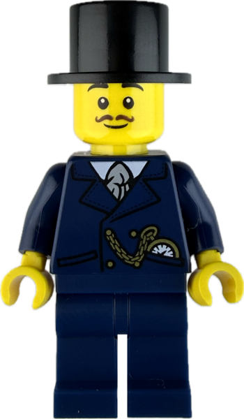 LEGO Minifigur Herr mit Zylinder und Anzug vorne