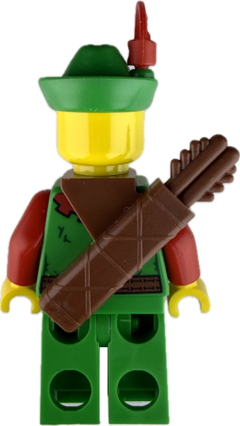 LEGO Minifigur Bogenschütze mit Pfeilköcher auf dem Rücken