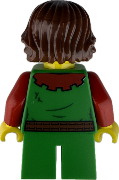 LEGO Minifigur Junge mit braunen Haaren im Mittelalter Outfit Rückseite