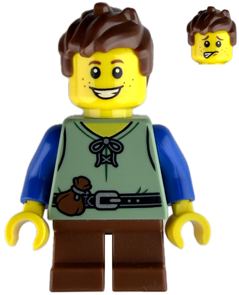LEGO Minifigur Junge mit mittelalterlicher Tunika vorne