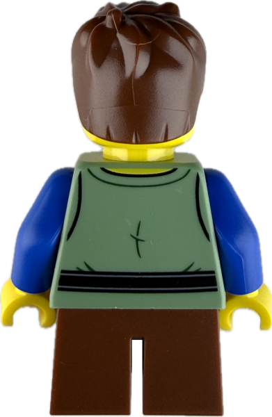 LEGO Minifigur Junge mit braunen Haaren im Mittelalter Outfit Rückseite