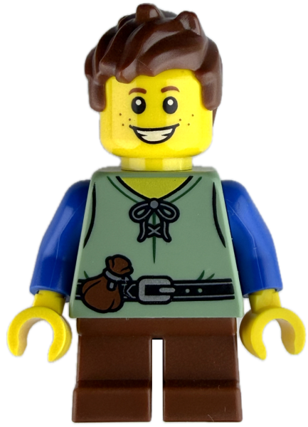 LEGO Minifigur Junge mit mittelalterlicher Tunika vorne