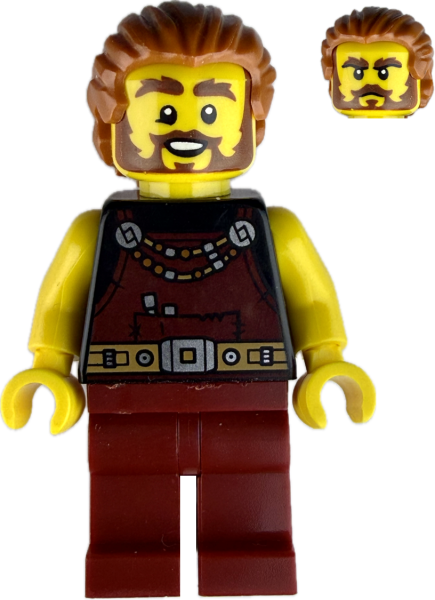LEGO Minifigur mittelalterlicher Schmied mit Bart vorne