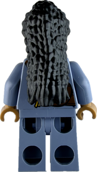 LEGO Minifigur Frau mit langen schwarzen Haaren Rückseite