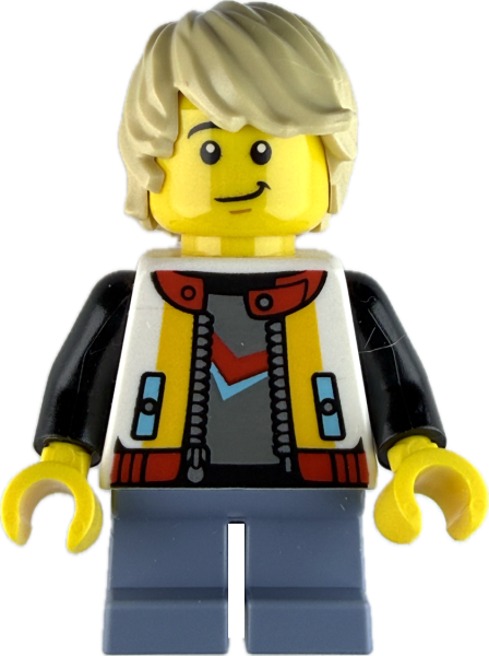LEGO Minifigur Teenager Junge mit Collegejacke vorne