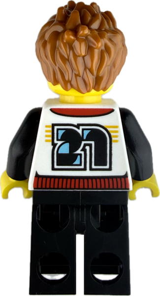 EGO Minifigur Junge mit Jacke und Nummer 21 Rückseite