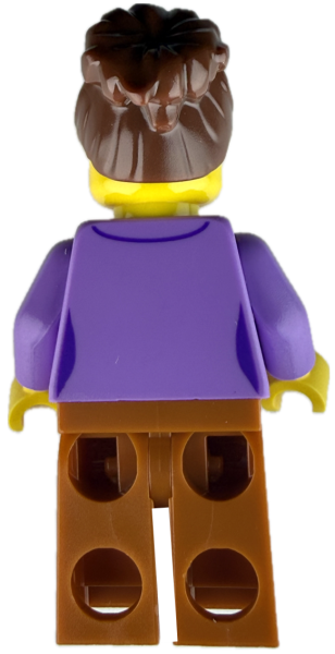 LEGO Minifigur Frau mit braunen Haaren Rückseite