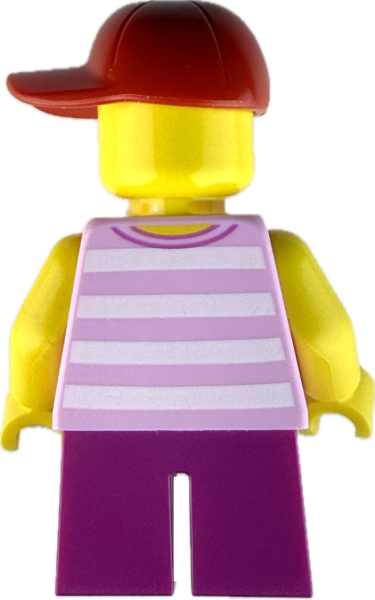 LEGO Minifigur Mädchen mit gestreiftem Shirt Rückseite