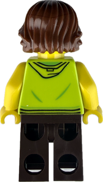 Alternativtext Bild 2 Junge LEGO Minifigur mit grünem Hoodie Rückseite