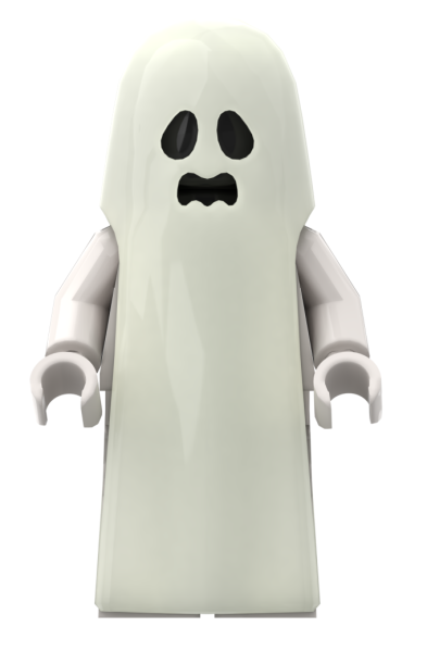 LEGO® Geist Gespenst twn529 – weiße Minifigur Vorderansicht