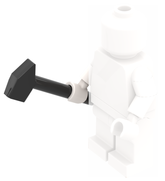 LEGO Hammer schwarz in Minifiguren-Hand