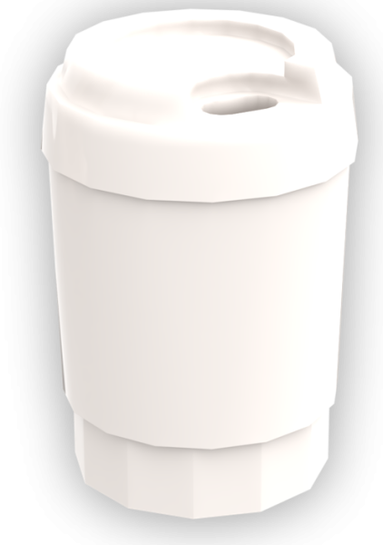 Weißer LEGO Coffee-to-go Becher für Minifiguren. Perfekt für Café-, Stadt- und Alltagsszenen in deiner LEGO City.