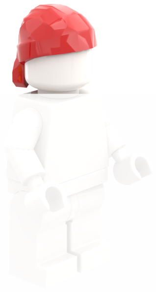 LEGO Kopftuch rot mit gebundenem Knoten Seitenansicht