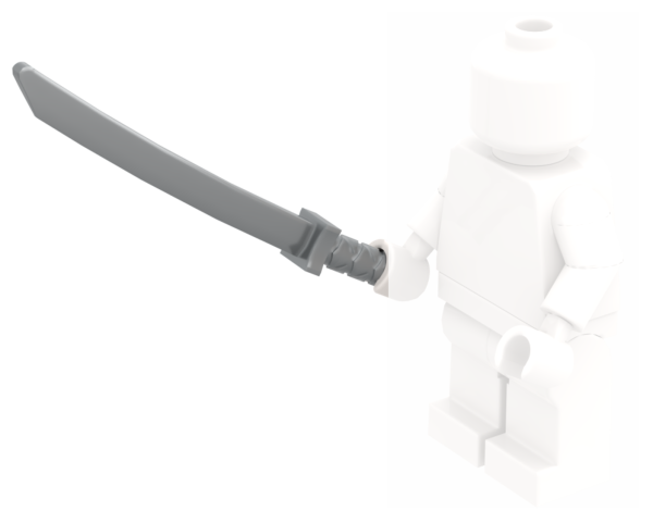 LEGO Langschwert dunkelgrau in Minifiguren-Hand