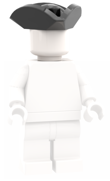 LEGO Dreispitz schwarz auf Minifigur