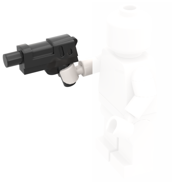 LEGO Maschinenpistole schwarz in Minifiguren-Hand