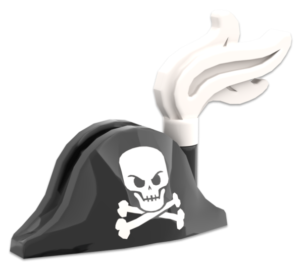 LEGO Piratenhut mit Totenkopf und Feder Einzelansicht