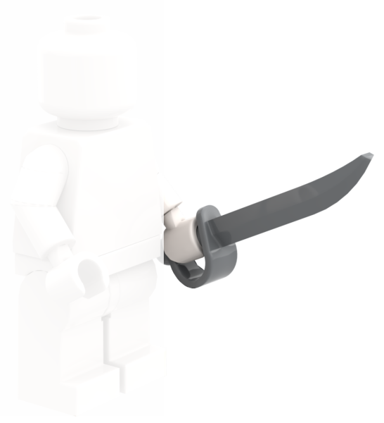 LEGO Säbel dunkelgrau in Minifigur Hand