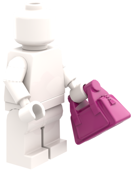 LEGO Minifigur hält braunen Besen als Zubehör