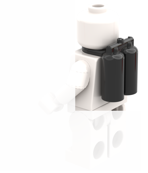 LEGO Taucherflasche schwarz auf Minifigur Rücken